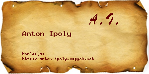 Anton Ipoly névjegykártya